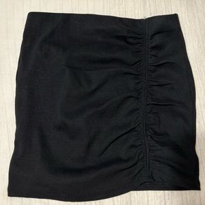 Zara Ruched Ribbed Black Skirt | L